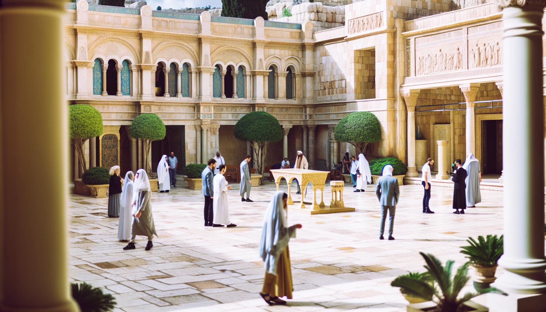 Jeruzalémský chrám nádvoří: Svaté prostory plné božské přítomnosti